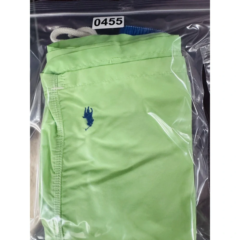 Polo Ralph Lauren Men's L Lime Green Mesh Lined Swim Trunks Pony Logo‎ Cargo